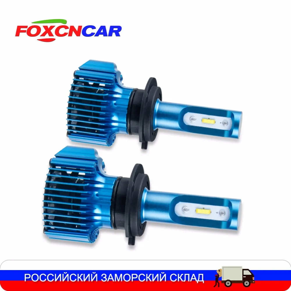Светодиодная лампа Foxcncar H4 H7 H11 H15 9005 9006 9012 лм без необходимости canbus 6500 12 В 24