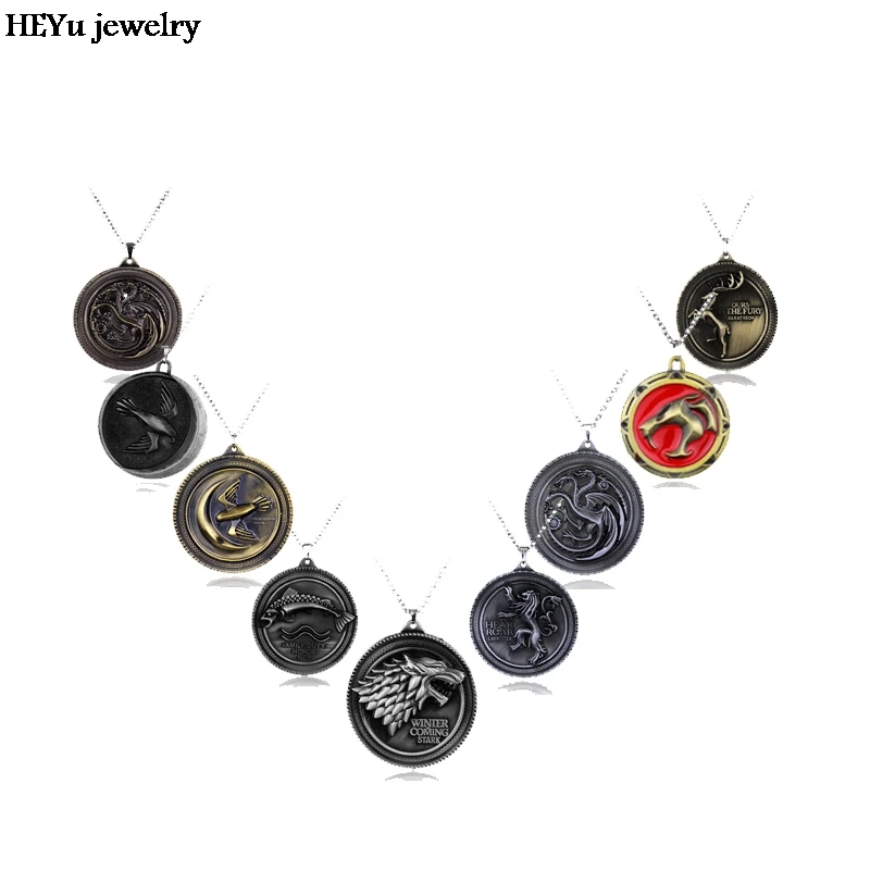 Новые стили Игра престолов Цепочки и ожерелья Семья Crest Кастерли Рок дом Старков