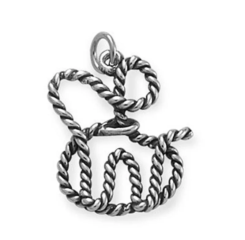 

silver plate artfully crafted Trick Rope Charm