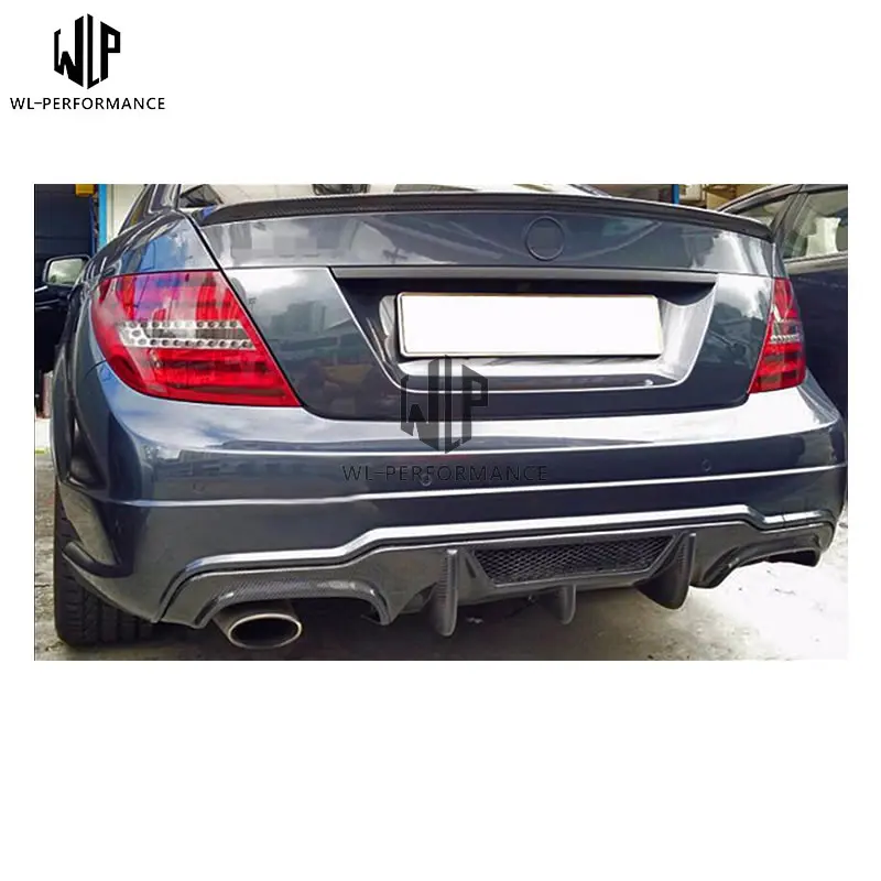 C Class carbon fiber AMG rear lip spoiler tail Car body kit for Mercedes Benz w204 12-up -Car styling use | Автомобили и