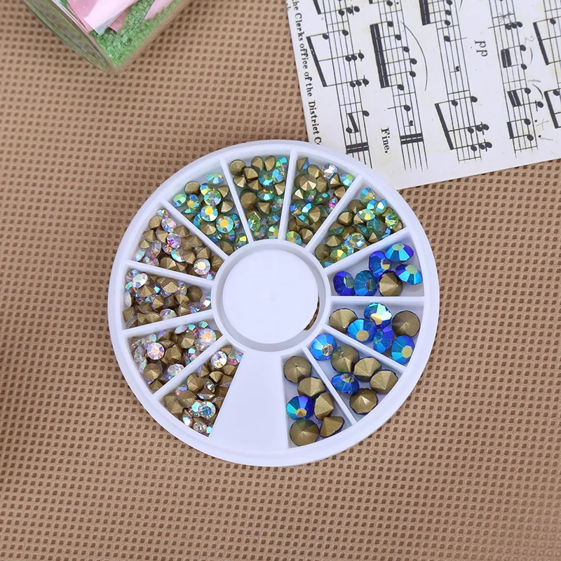 1 колесо 3 вида цветов разные размеры блестящие украшения стразы для дизайна