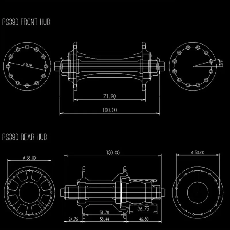 KOOZER RS390 велосипедные ступицы 100/130 мм спереди и сзади 2+ 4 72HD концентратор 20/24 отверстие 11 Скорость 2:1 основа для колес велосипеда набор