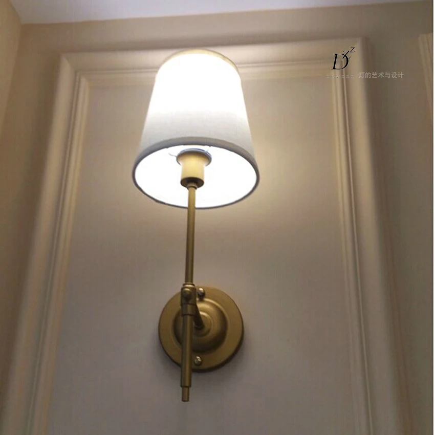 Nordic American country IKEA retro fashion wrought iron wall sconce lamp bedside aisle lights hall mirror front lamps study |