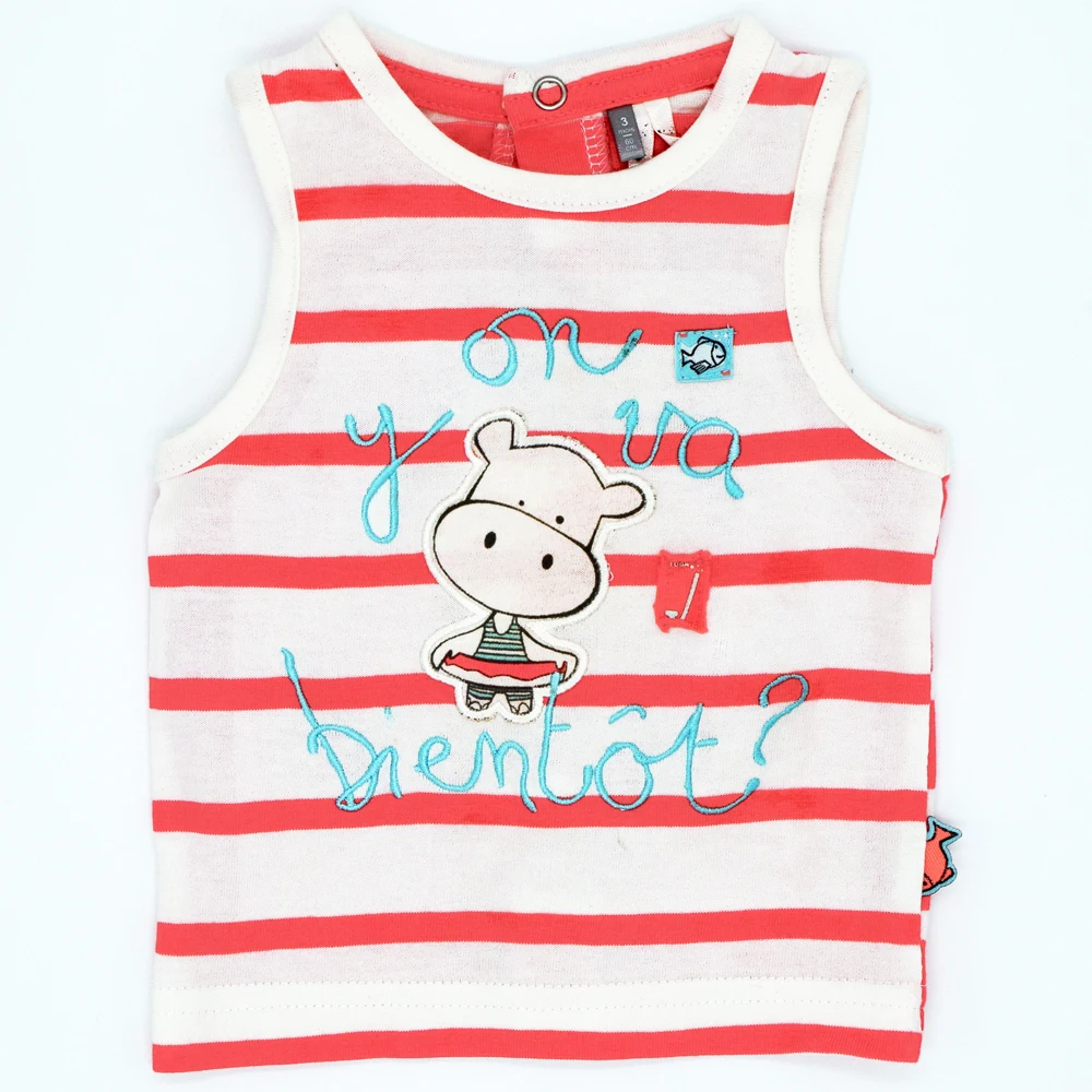 

Fashion Baby Sleeveless T-Shirt Creative Embroidery Summer Boys Girls T-shirts Children's Tees Kids Tops For Infant 54-71 Heigh