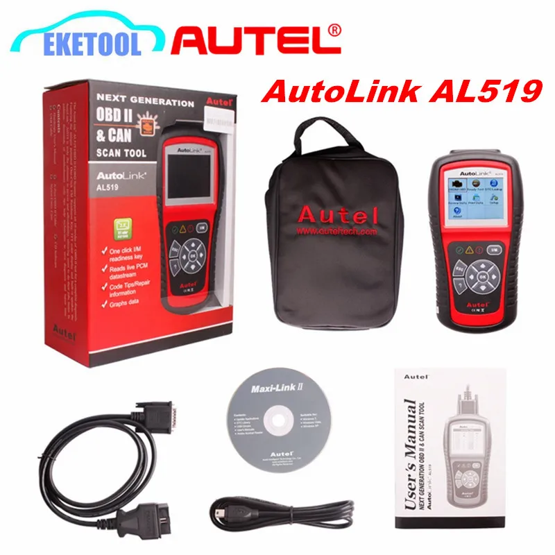 100% оригинальный Autel AutoLink AL519 OBD2 автомобильный диагностический инструмент DTC