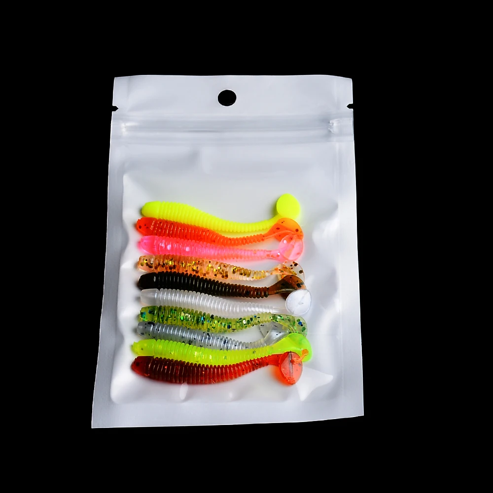 

10Pcs/lot 4.5CM 0.6G Fishing Wobbler Soft Jigging Worm Swimbaits Silicone Bait Fishing Lure