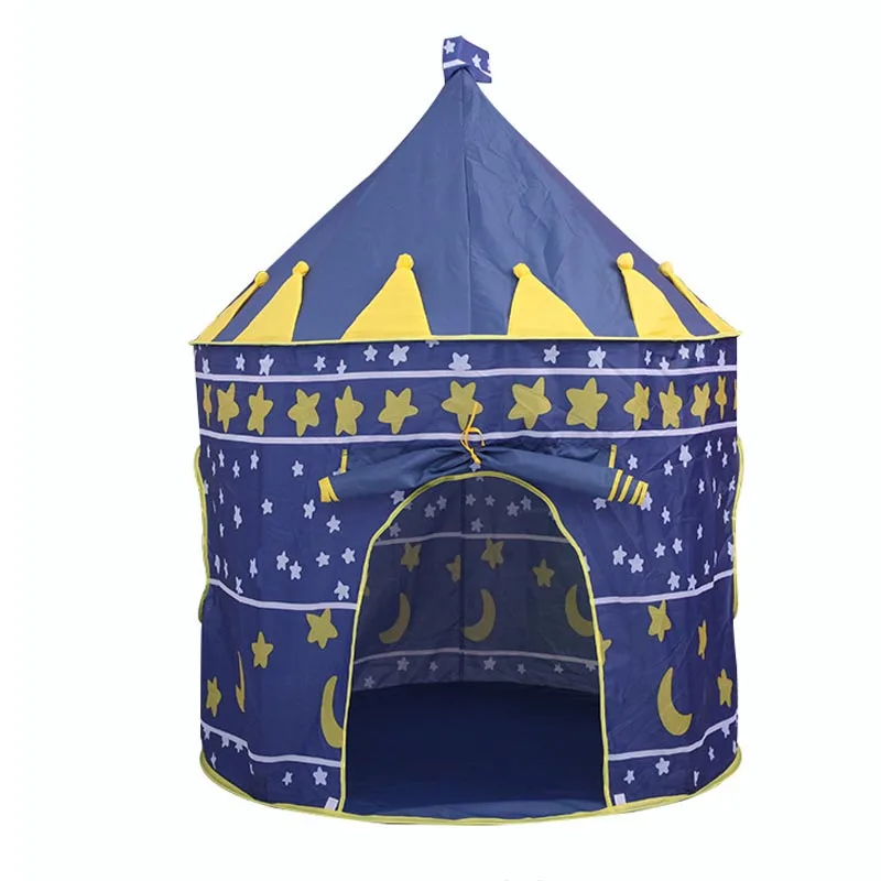 Blue Детская палатка, портативная складная палатка Tipi Prince, складная палатка для детей, мальчиков, замок, Юрта, игровой домик, подарки, уличная игрушка, палатки для детей - Цвет: Blue