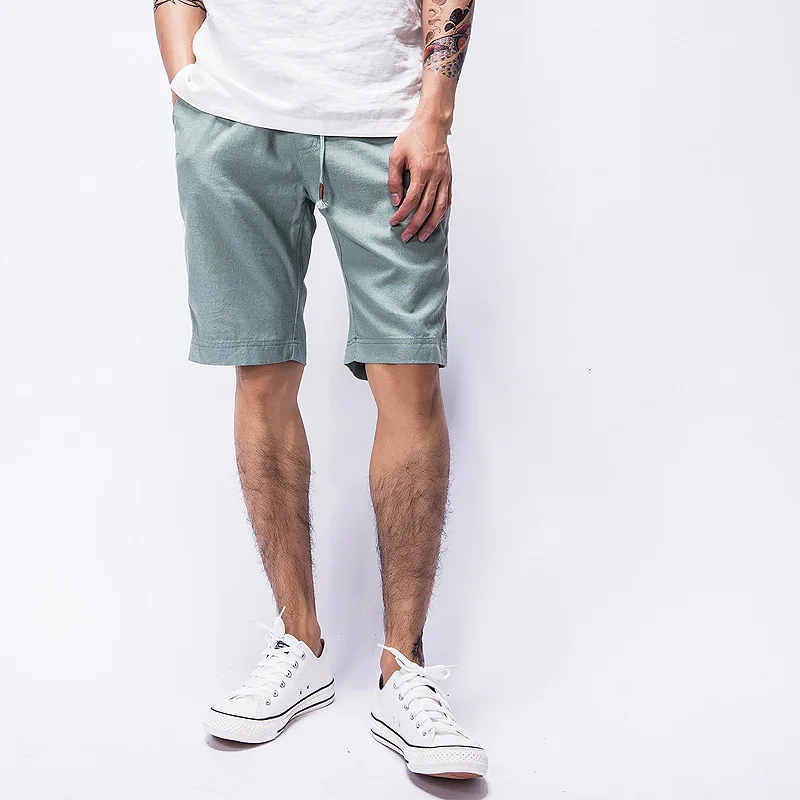 2019 новые летние льняные шорты мужские однотонные китайские стильные хлопковые