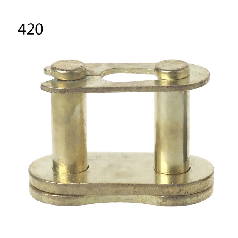 420 Golden Золотой/черный мотоцикл цепи пряжки кольцевым соединением 25H# T8F#420#428#520#530# цепочка кольцевым соединением для грязи питбайк ATV C45 - Цвет: 420 Golden