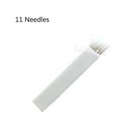 100pcs 11pin 3d embroidery sterilized stainless steel permanent makeup needles for eyebrow lip embroidery microblading supplies