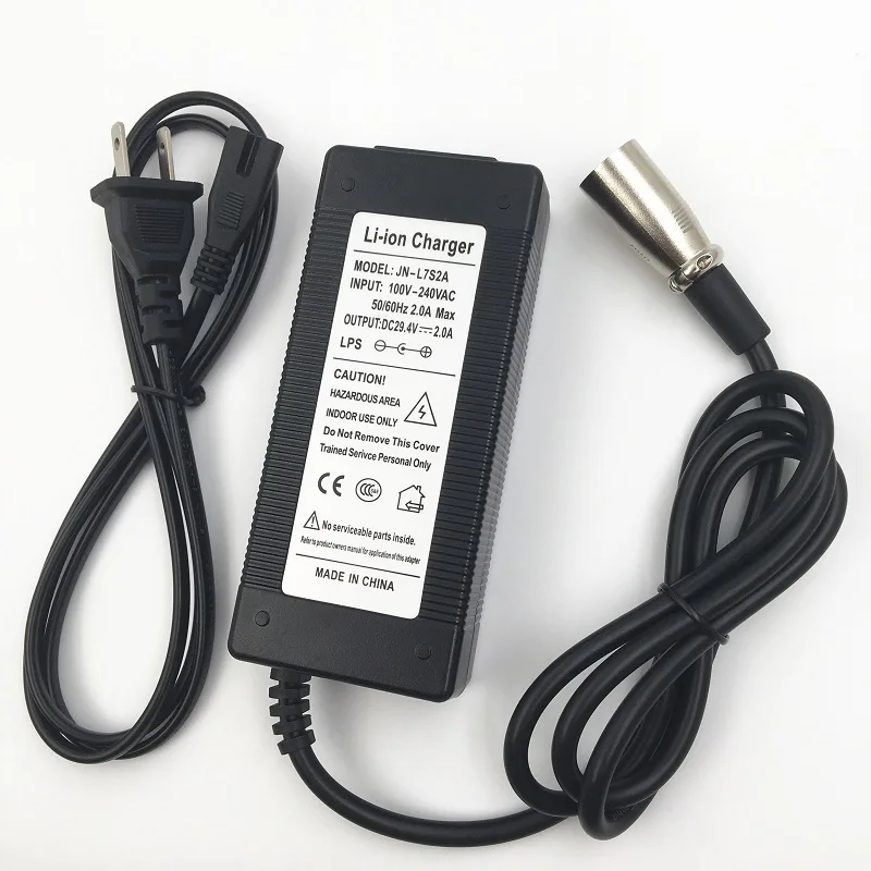 24V для е-байка Батарея Зарядное устройство 29.4V2A из положить Li-Ion 7 серия 25 2 V 9
