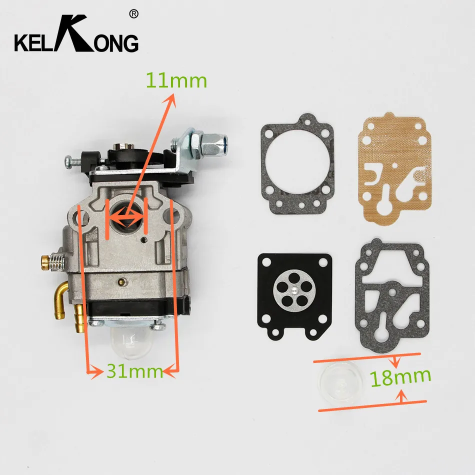 Карбюратор kelkong 10 мм Carb Kit Walbro WYJ-138 PMW часть 4088 подходит для Мини Мото 33CC 36CC Краген Zooma газовый скутер карманный велосипед