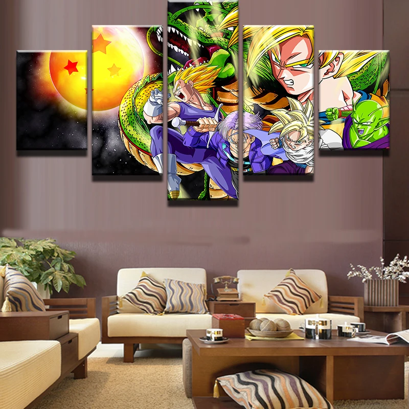 5 шт./компл. мультфильм ГОКу Dragon Ball персонажи плакат Современный домашний