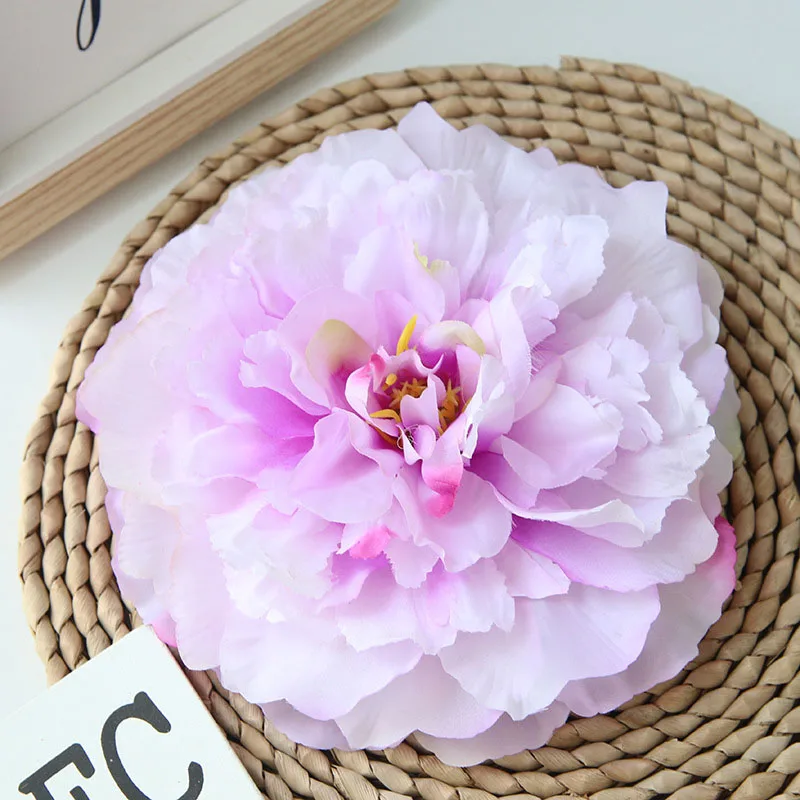 Light purple 3 шт большой пион высококачественная искусственная Цветочная подделка цветок Свадебный домашний цветок настенный фон украшение ручной работы - Цвет: Light purple
