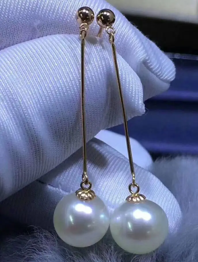 Серьги с белым жемчугом ААА круглые серьги из натурального пресноводного