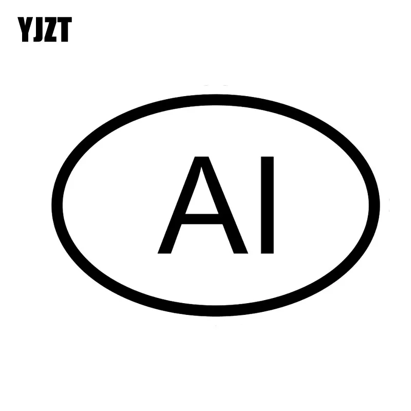 YJZT 12 7 см * 8 6 Виниловая наклейка автомобильная AI ANGUILLA страна код овальный черный