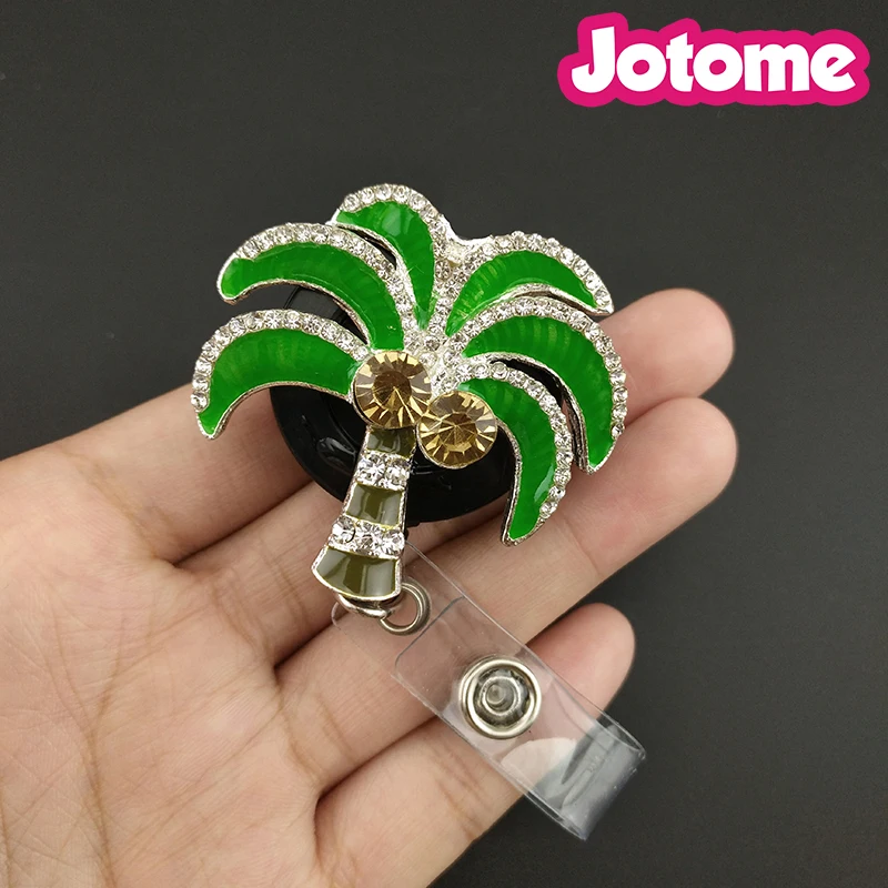 100 шт./Летняя Кокосовая пальма зеленая Эмаль Стразы подарок медсестры выдвижной