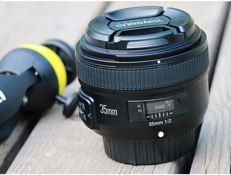 Светодиодная лампа для видеосъемки YONGNUO YN 35 мм F2 Камера объектив для Nikon D750 D3100 D5100 D5300 D3200 Canon 6D EOS 650D 60D 5D Mark II 5D 550D 200D 1100D