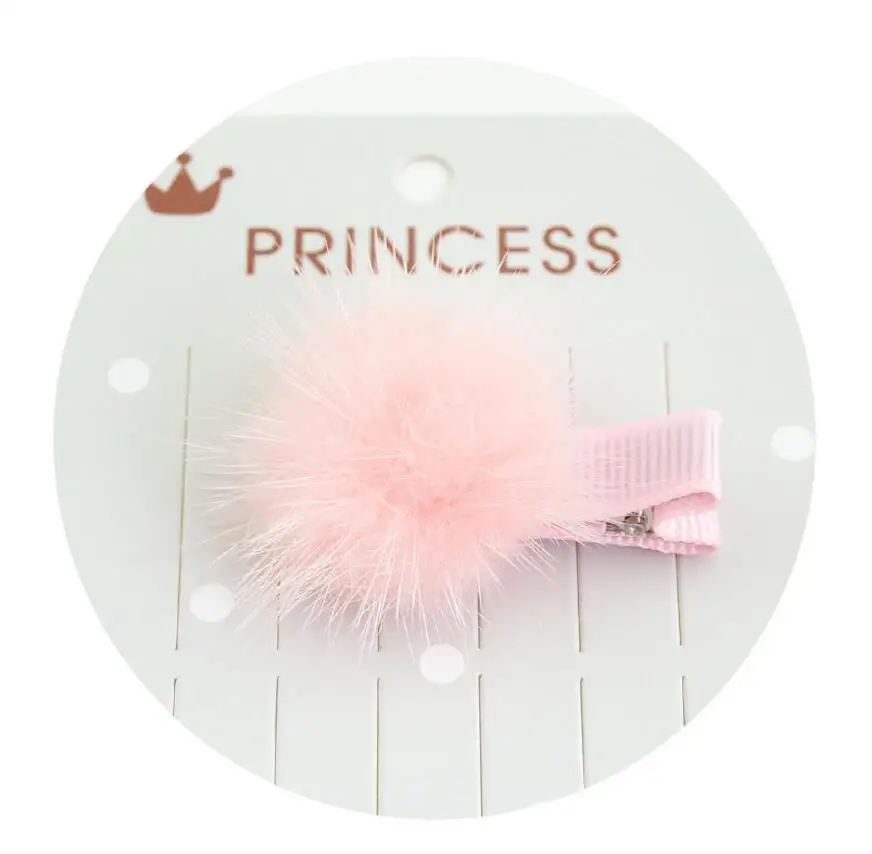 3cm Feather Ball Hair Clip Baby Girls Kids Hair Clip 12Colors 36pcs/lot