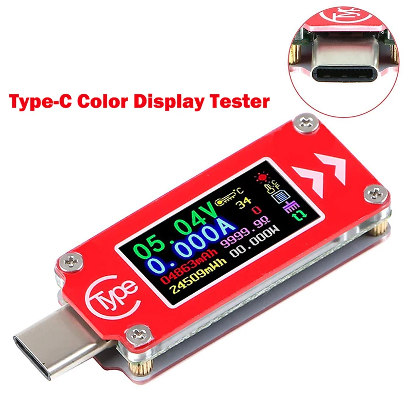 USB тестер TC64 с цветным ЖК дисплеем вольтметр амперметр измеритель напряжения
