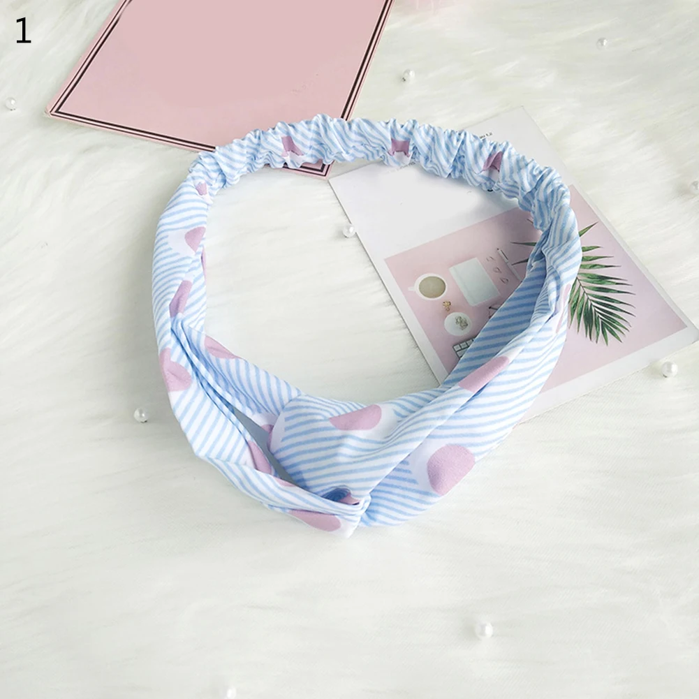 Корейский сладкий крест завязанная повязка для женщин с цветочным принтом