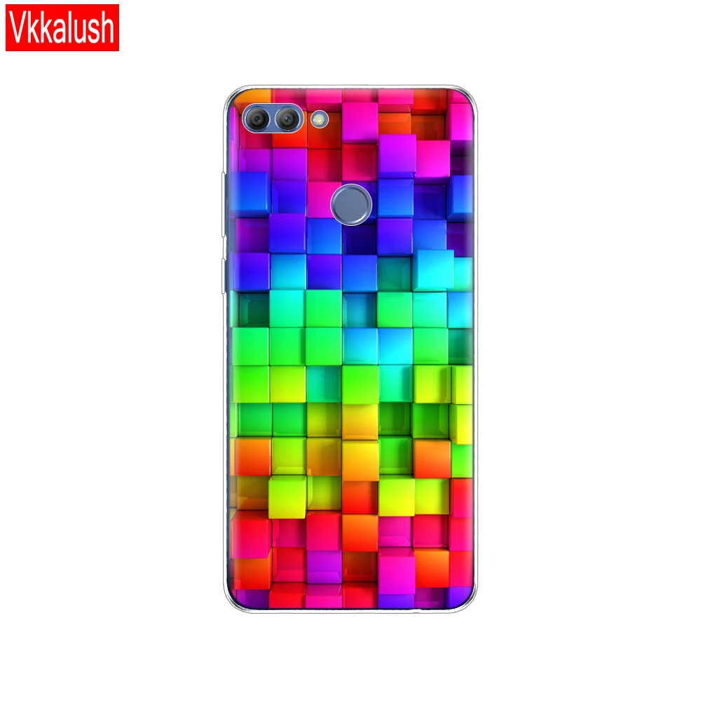 80175 Чехол для телефона huawei P smart Enjoy 7 S, мягкий силиконовый чехол из ТПУ 360, полностью защитный прозрачный чехол с принтом - Цвет: 80175