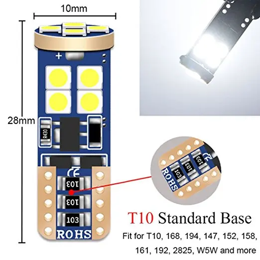 Новый 100% CANBUS без ошибки T10 светодиодная для парковки машины свет 3030 SMD 12smd W5W WY5W 501