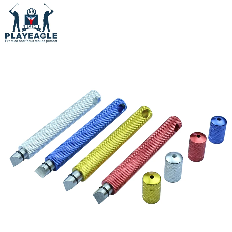 

Golf Club Groove Sharpener Portable Iron Clubs Cleaning Tools with 2 Cutters Aluminum 1pcs Golf Groove Cleaning Pen