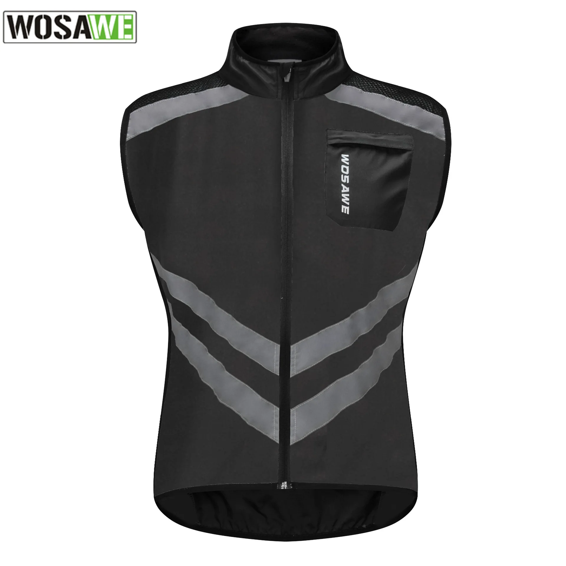 black vest Светоотражающая велосипедная куртка, ветрозащитный жилет без рукавов для бега, велосипедная одежда для мужчин и женщин, ветровка, ветровка, MTB, велосипедная куртка - Цвет: black vest