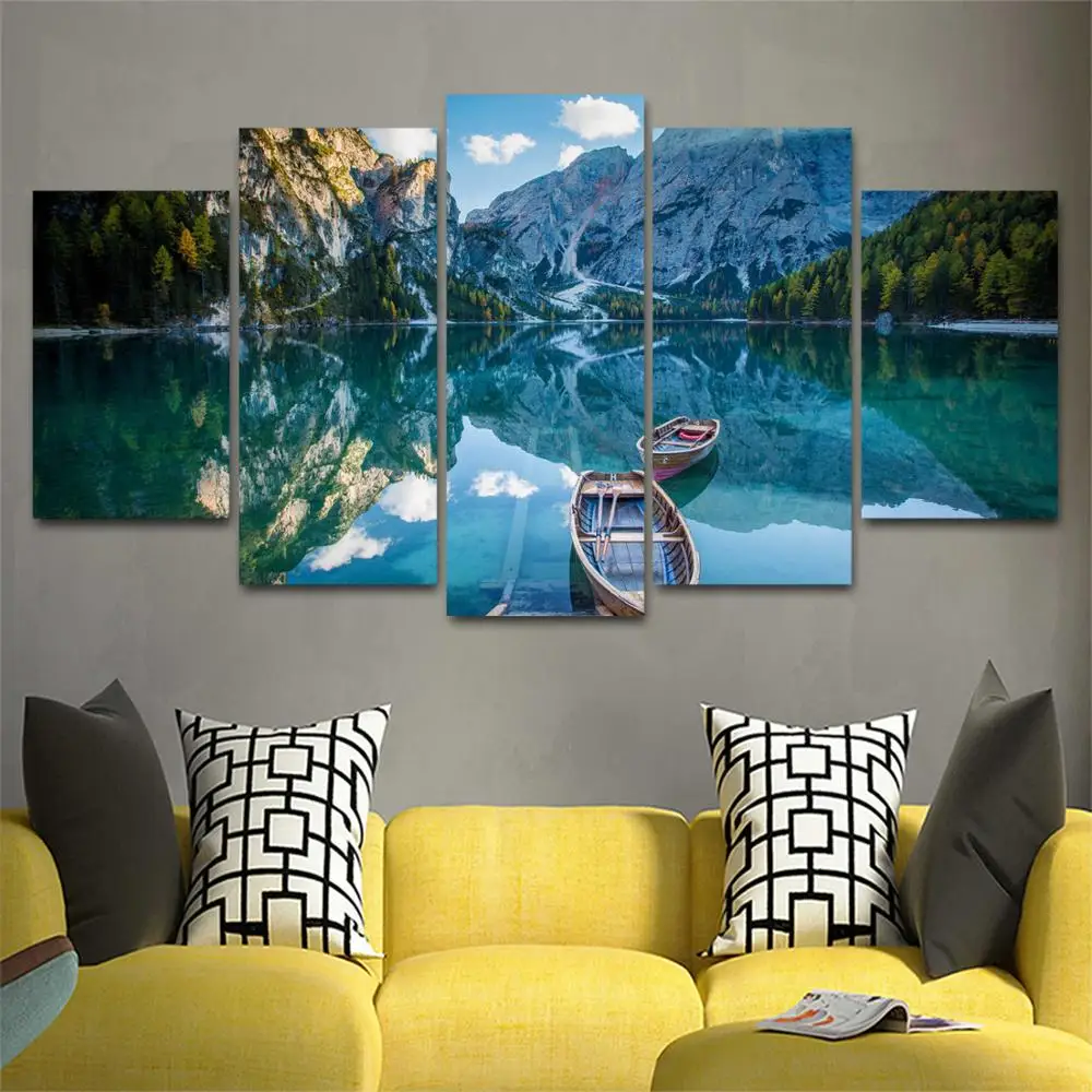 

Drop shipping 5 Panel Wall Art Pictures Canvas Painting abstract canvas poster painting decoration for living room LW178