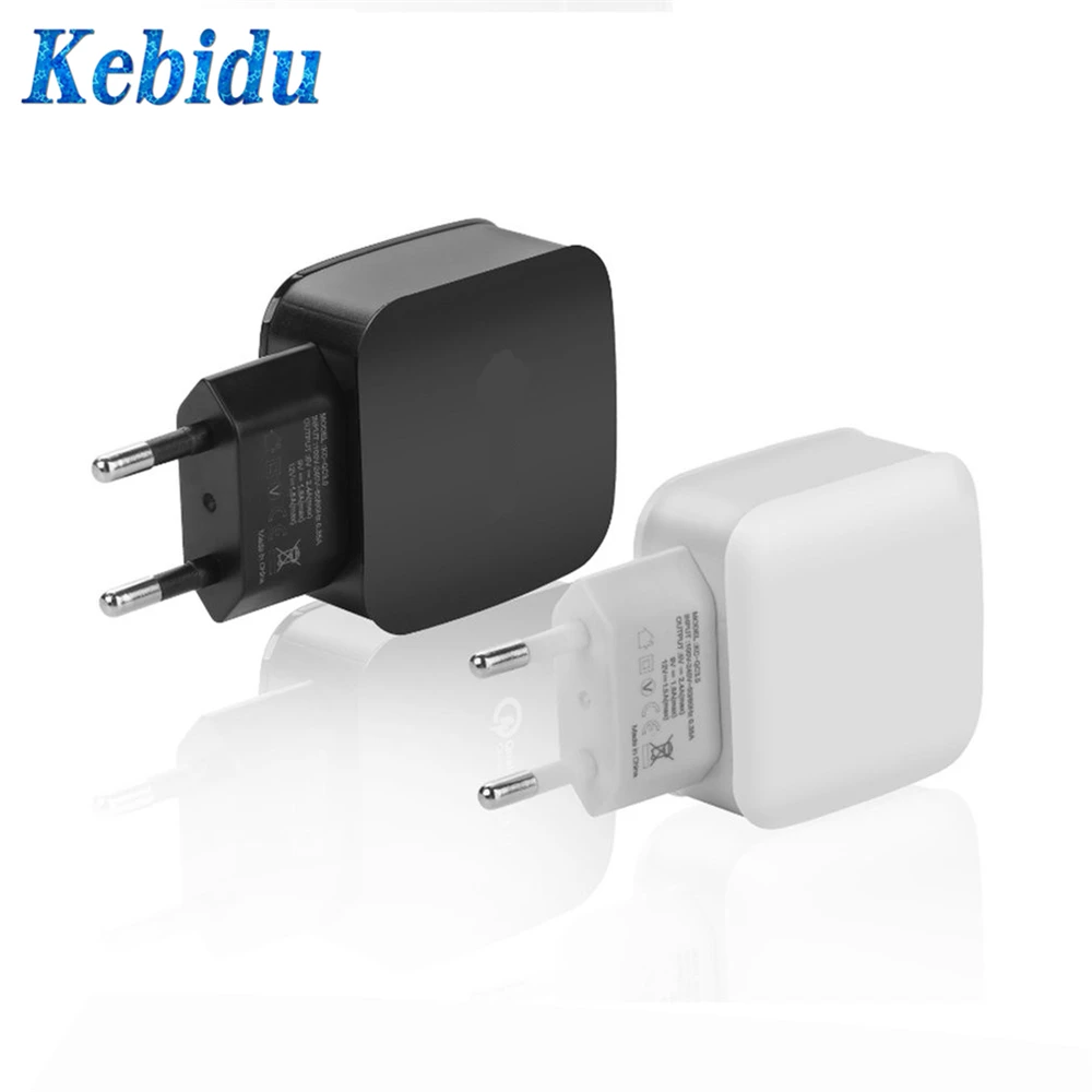 Kebidu USB Quick Charge EU Plug QC 3.0 charger for iphone Samsung Xiaomi mi5 ViVo Phone Fast HomeTravel Charger Wholesale | Электроника