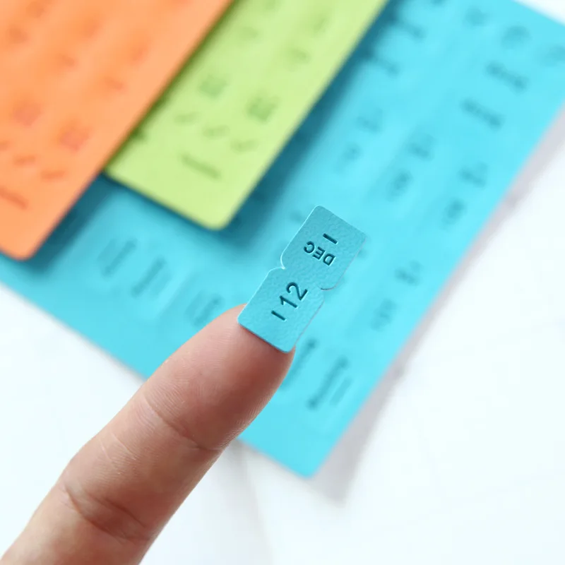 100 шт. многоцветные самоклеящиеся кожаные индексы с календарем|Канцелярские