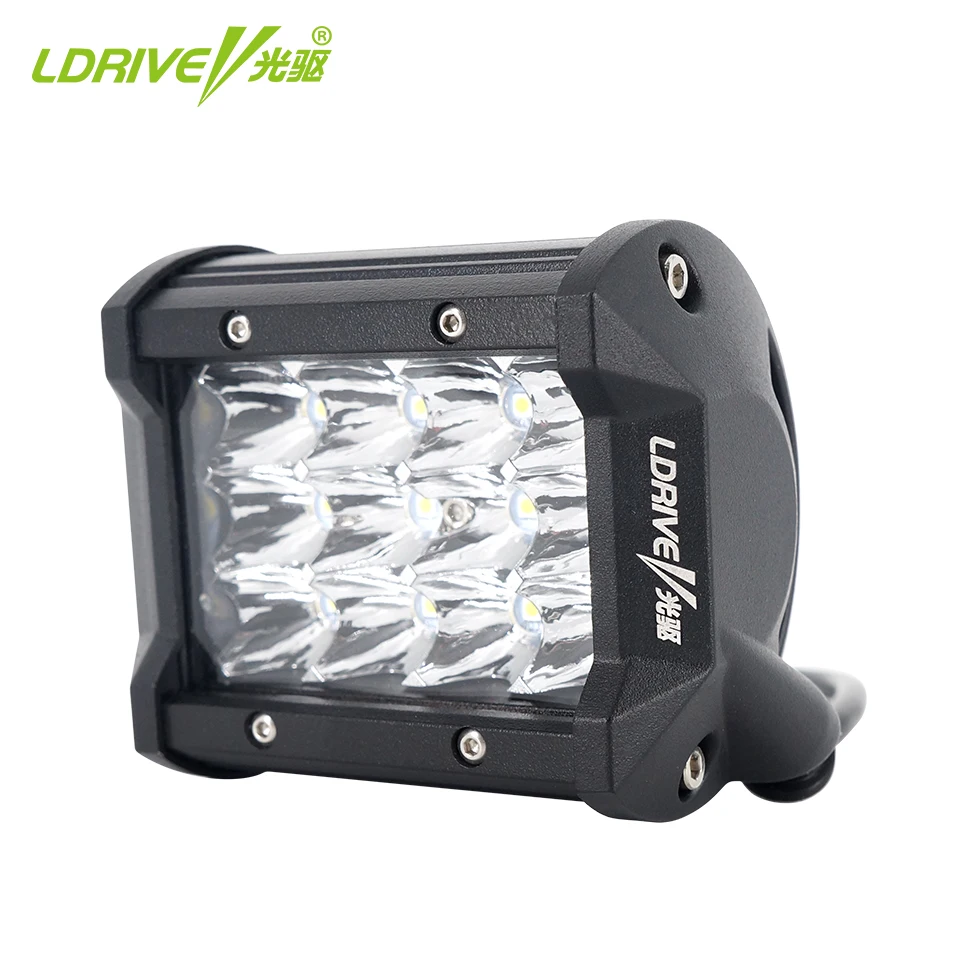 LDRIVE 1PCS Tri-Row 36W LED Work Light Bar High Intensity Chips 4inch Offroad Working for Jeep Audi Truck SUV ATV UTV | Автомобили и