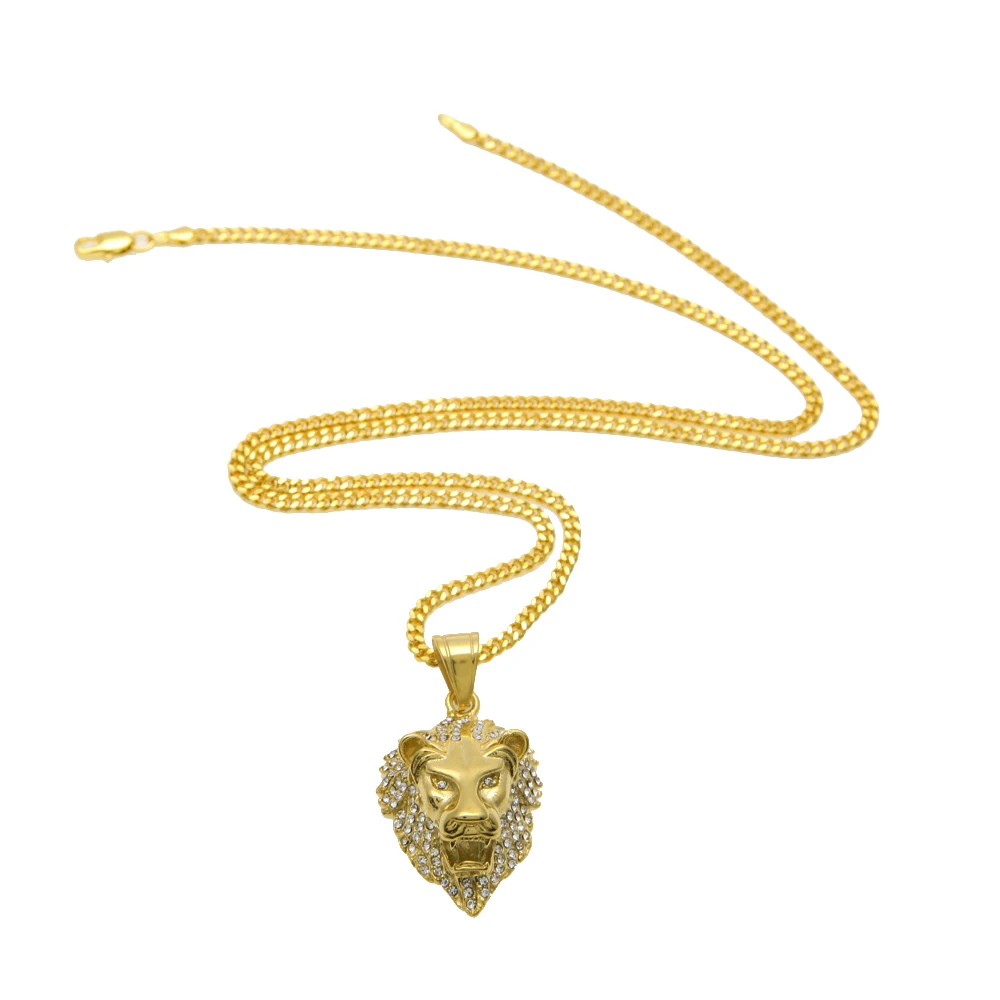 60 см длина кубинское хип хоп ожерелье с головой льва для мужчин Роскошные Iced Out Cz