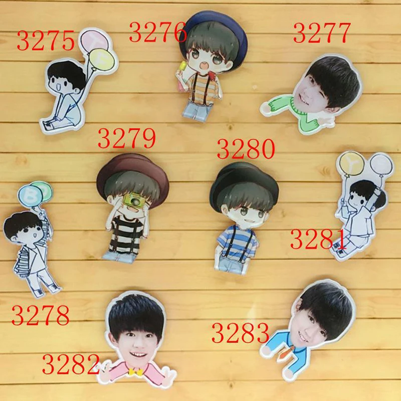 1 PC Cartoon Cute TF Boys Acrylic Brooches Badge Kids Backpack Animals Brooch Student Clothes Pins Bag Clothing Decor | Украшения и