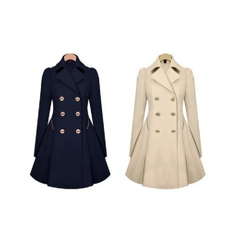 

Pop Tide Autumn And Winter Long Loose Womens Black Trench Coats Duster Coat Women Windbreaker Female Overcoat Plus Size