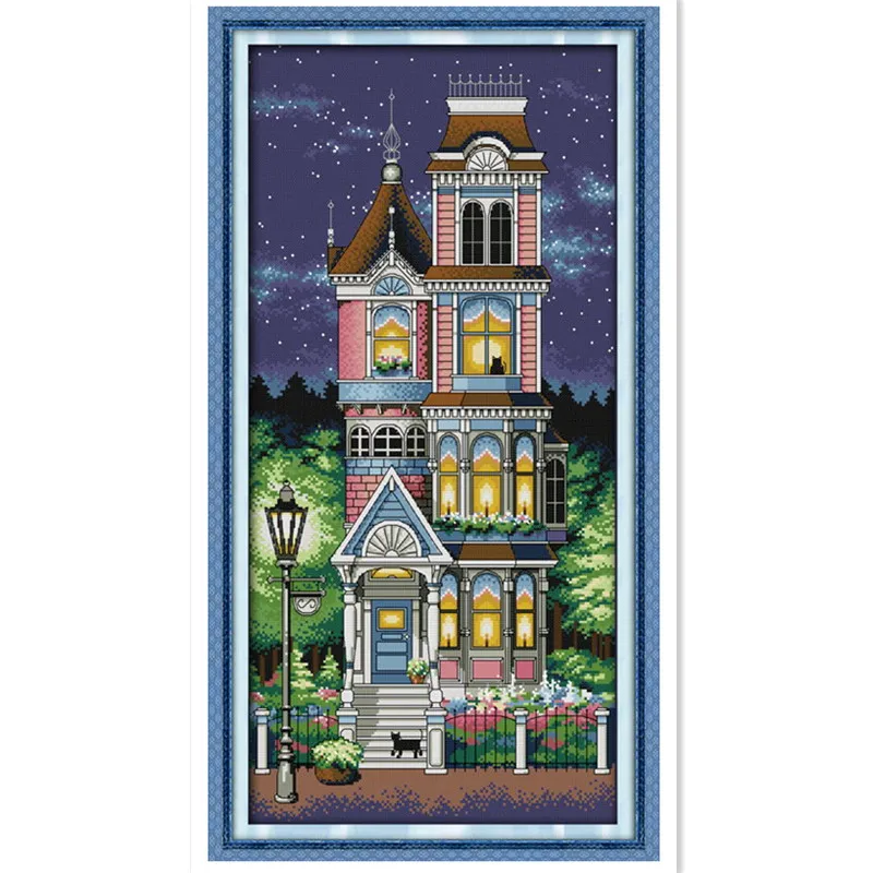 

A quiet night DMC Cross Stitch cotton In 11CT 14CT DIY Needlework Counted Cross Stitch Kits For Embroidery Crafts Home Decor