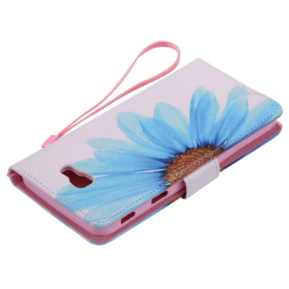 Blue Flower Petals Design Wallet Flip Stand Holder Pouch Case For Samsung Galaxy J5 Prime On5 2016 Leather Cover Coque Fundas |