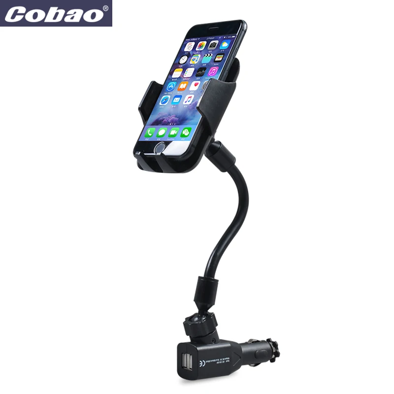 Универсальный автомобильный держатель Cobao зарядное устройство 5 В 1A 2 usb-порта 360
