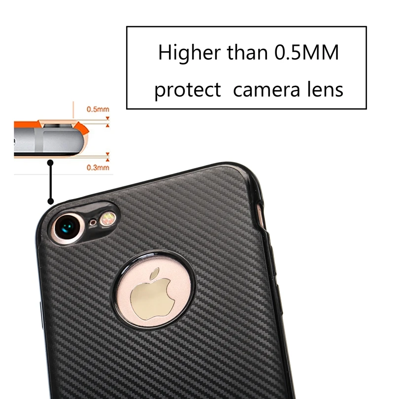 Для iPhone 7 4 &quotчехол из углеродного волокна для Жесткий чехол ТПУ мягкий резиновый