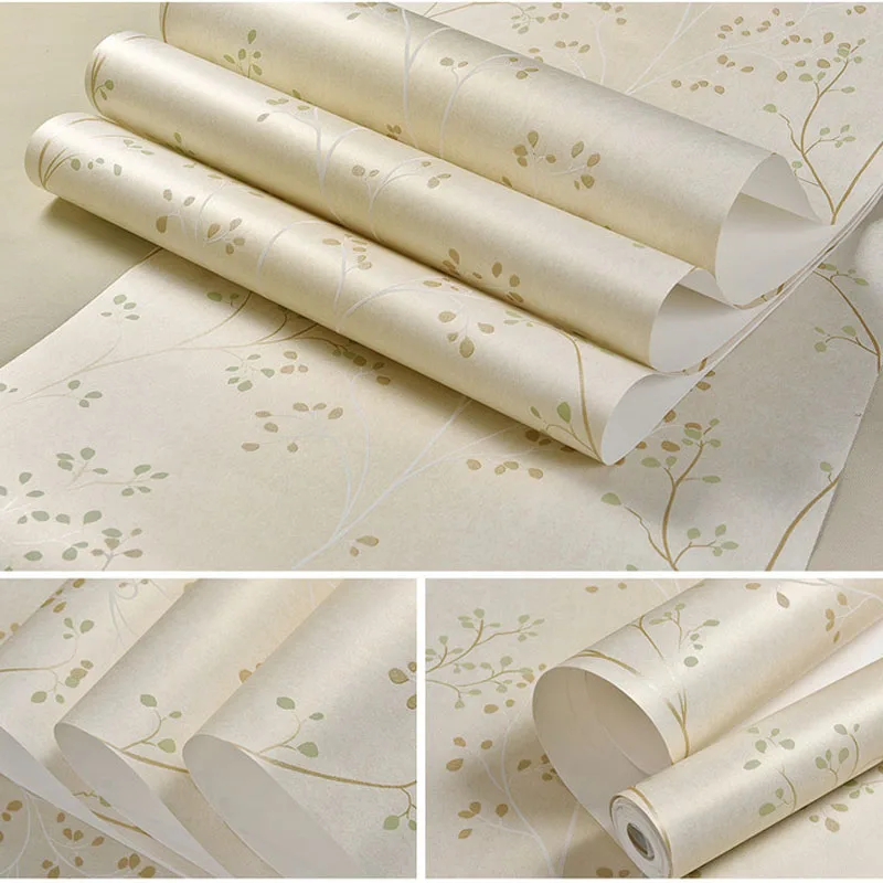 

American Style Wallpaper Roll Rustic Wall Paper Tree Mural Green Branch Tree Wallpaper for Walls 3 d Non Woven Wallpapers Decor