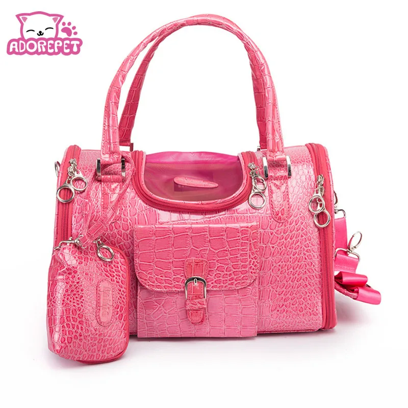 Сумка переноска для кошек и маленьких собак из искусственной кожи складная