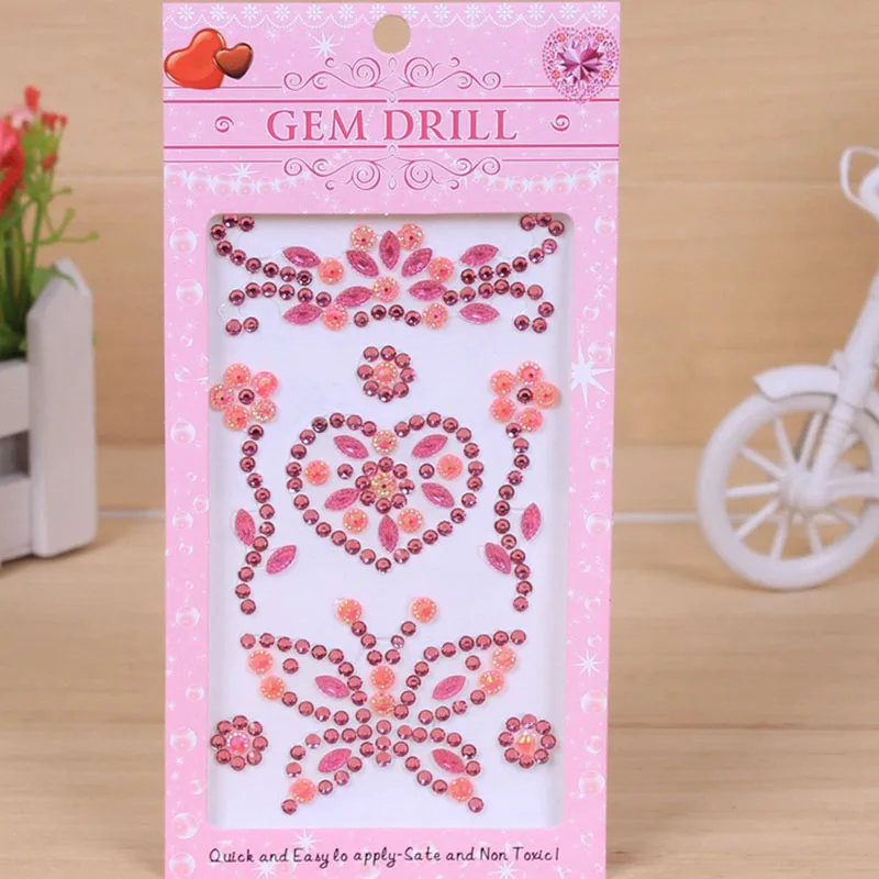 

Acrylic Diamond Stickers Cell Phone Computer Screen DIY Stickers Decoration Fashion Creative Gifts 5pcs/lot