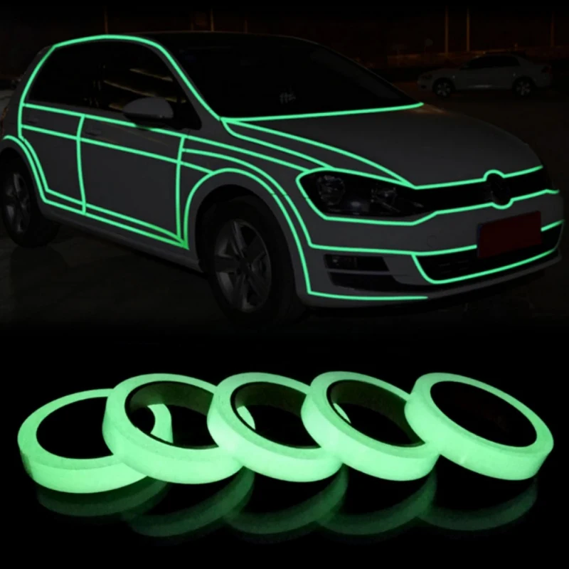 

1cm/2cm/3cm/5cm Luminous Tape Sticker Night Vision UV Glow In Dark Self-adhesive Warning Tape Safety Security Outdoor Tools