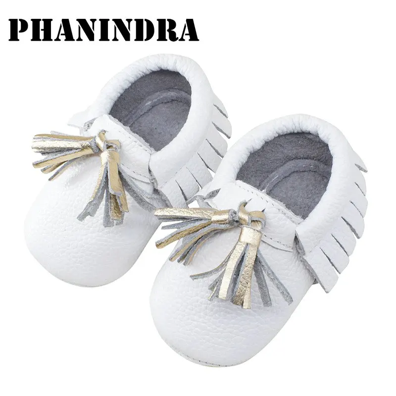 2021 белые с золотыми кисточками Newbor детская обувь модные кожаные туфли мягкой