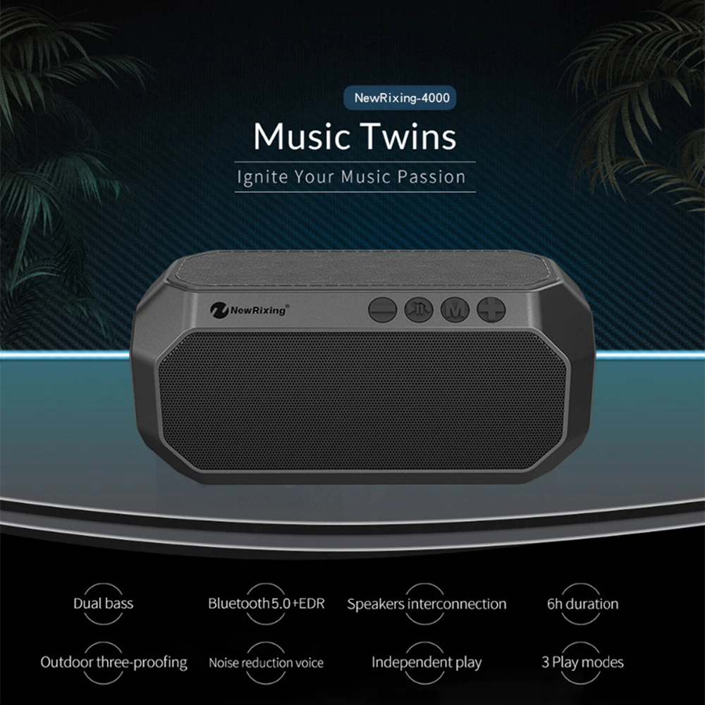 Newrixing водонепроницаемый Bluetooth динамик Портативный беспроводной caixa de som Super Bass