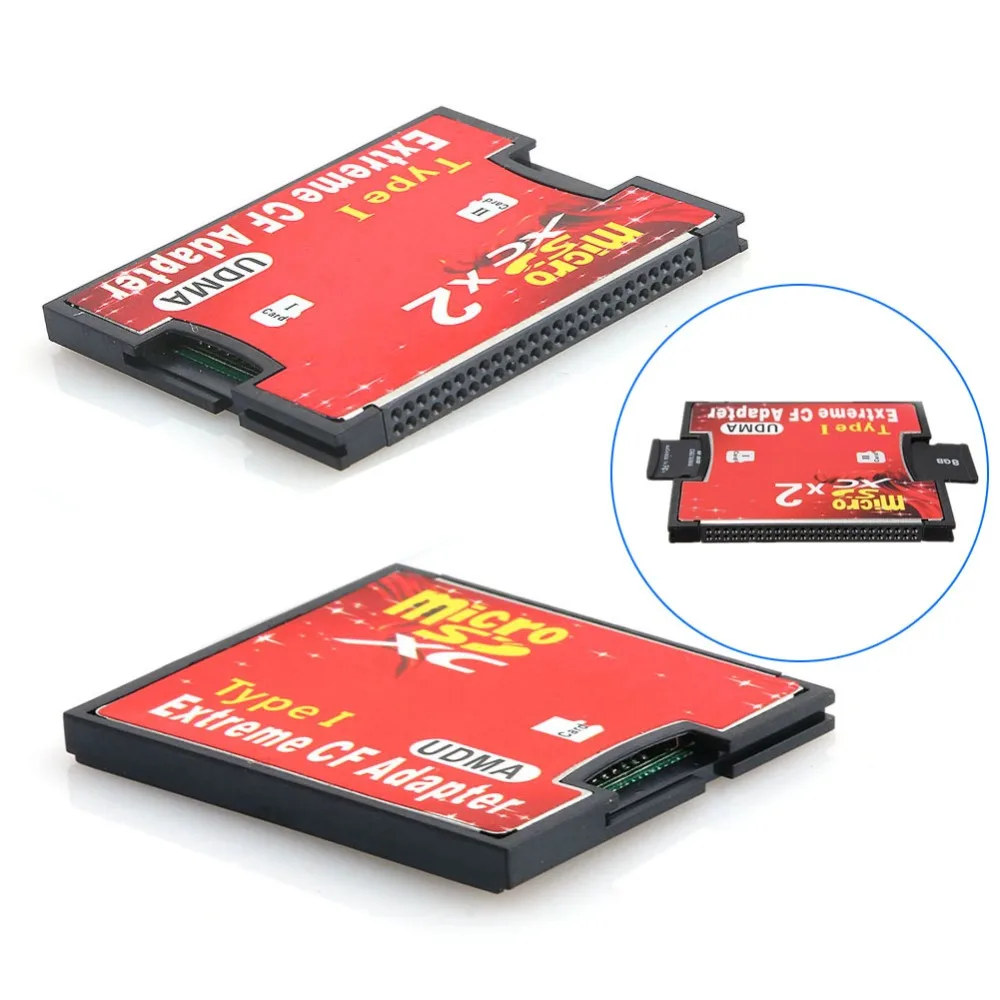 

1/ 2 Port Slot Micro SD SDHC TF to CF Type I Flash Compact Card Reader Adapter