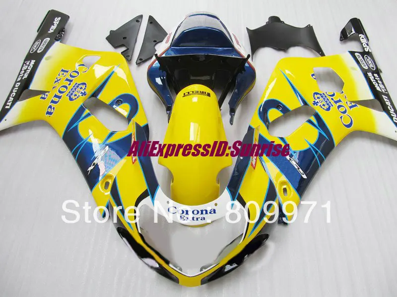 Желтая флейта для SUZUKI GSXR600 750 GSXR750 K1 01 02 03 2001 2002 2003 обтекатели + 7 подарков |