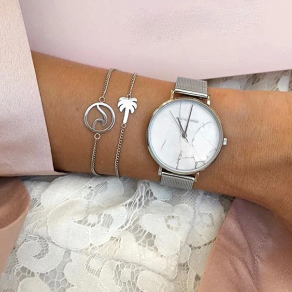 Набор браслетов FNIO многослойный Женский Пляжная цепочка с кулоном в виде