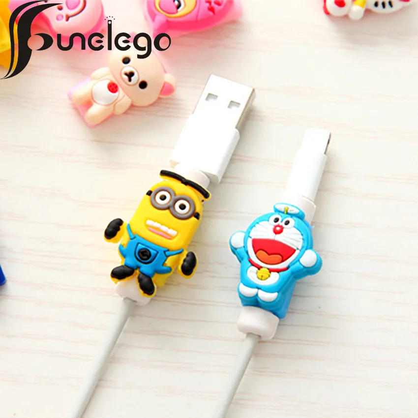 Funelego 10 20 шт мультяшный стиль D5 пластиковый новый кабель протектор для IPhone телефон